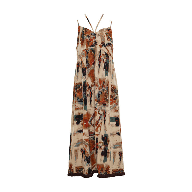 Luvik | Flowy Chiffon Printed Ripa Dress for Women