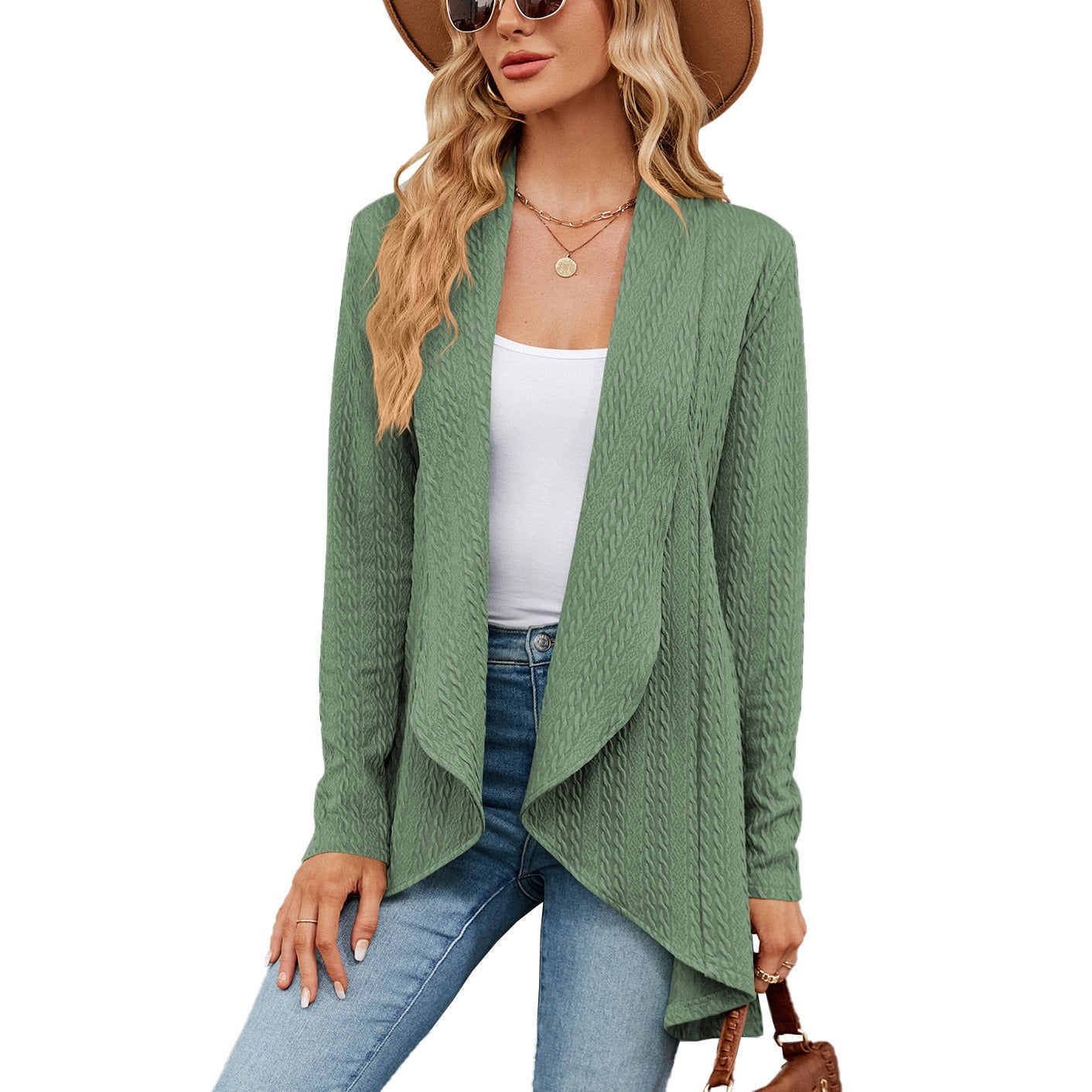 Luvik | Locker Tyylikäs Avoin Cardigan