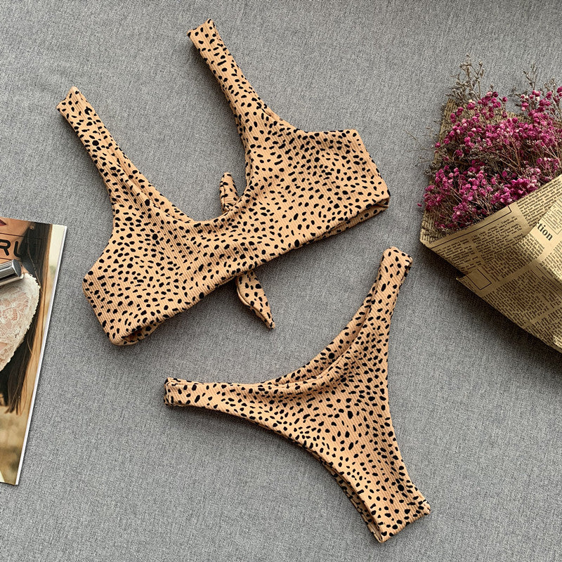 Luvik | Seksikkäät Naisten Bikinis Uima-asut Leopardibikini Solmittu