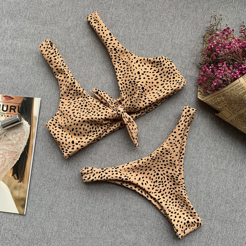 Luvik | Seksikkäät Naisten Bikinis Uima-asut Leopardibikini Solmittu