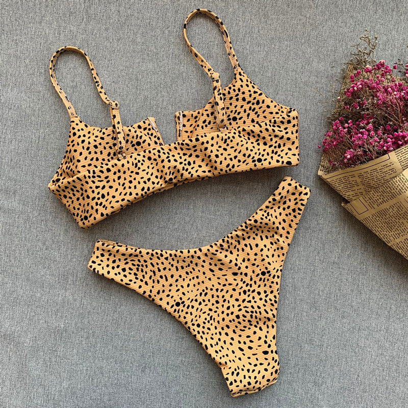 Luvik | Seksikkäät Naisten Bikinis Uima-asut Leopardibikini Solmittu