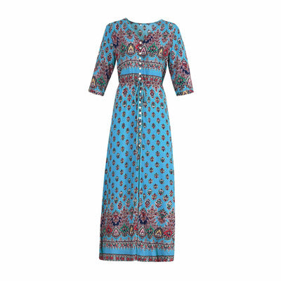 Luvik | Thai Holiday Cardigan Dress: Tulostettu Stretch Ranta Hame