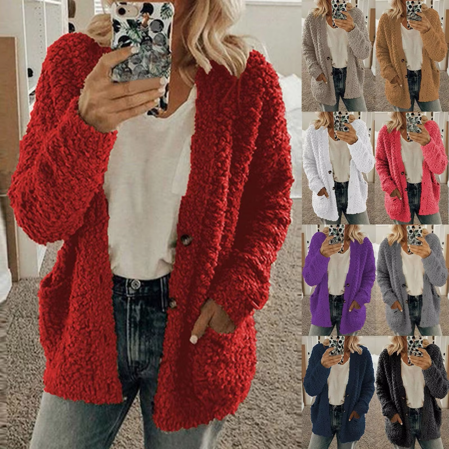 Luvik | Fleece liivit naisille napituksella ja taskuilla Mukava rento takki
