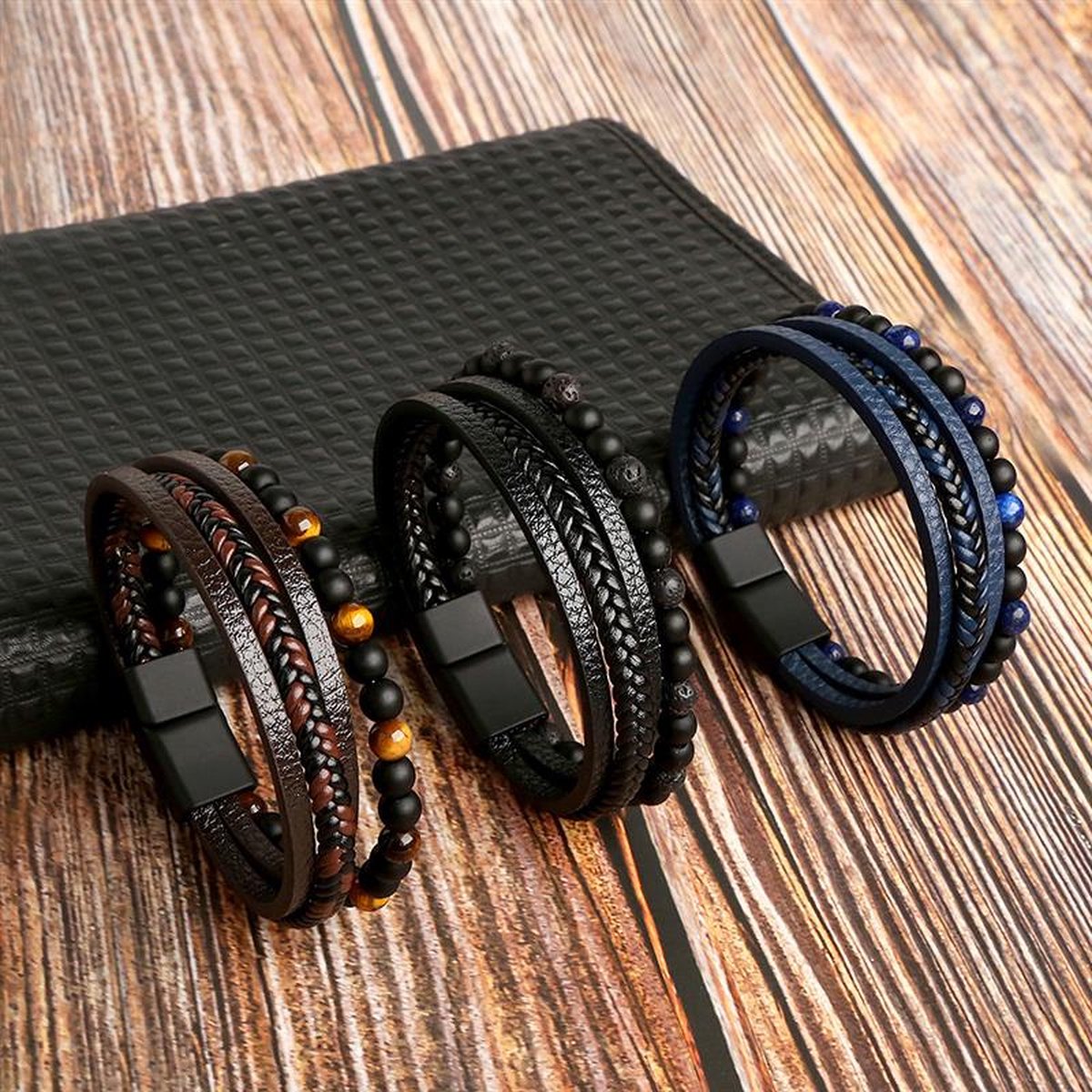 Luvik | Stilvolles Lederarmband Satz Für Herren