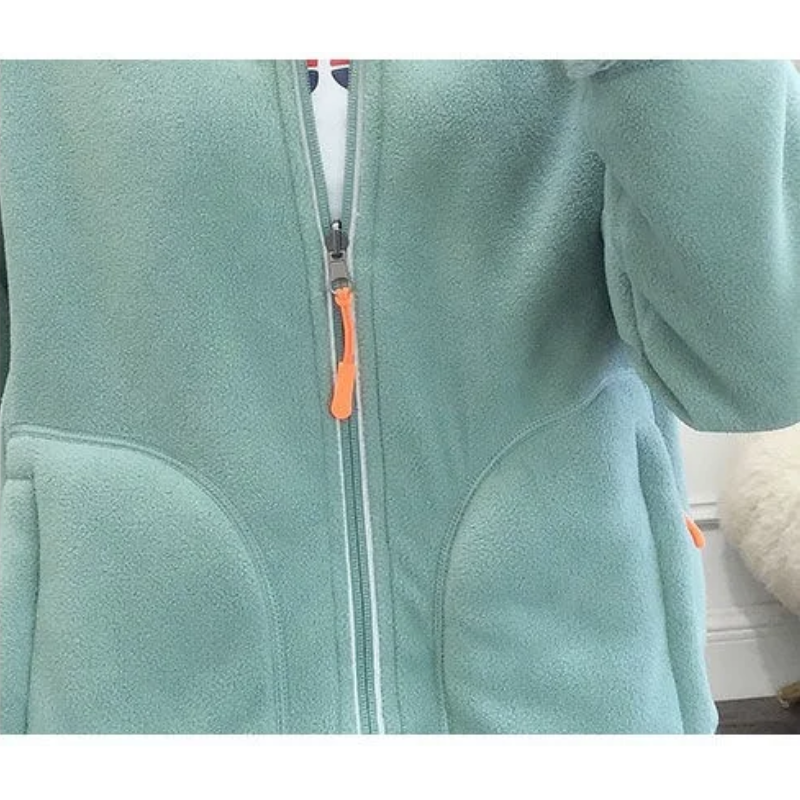 Luvik | Fleece Veste Naisille Vetoketjulla Ja Korkealla Kauluksella Kevyt Rento Takki