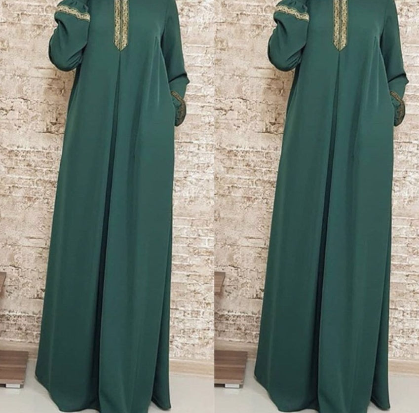Luvik | Plus Size Druck Abaya Jilbab Muslimin Maximekko
