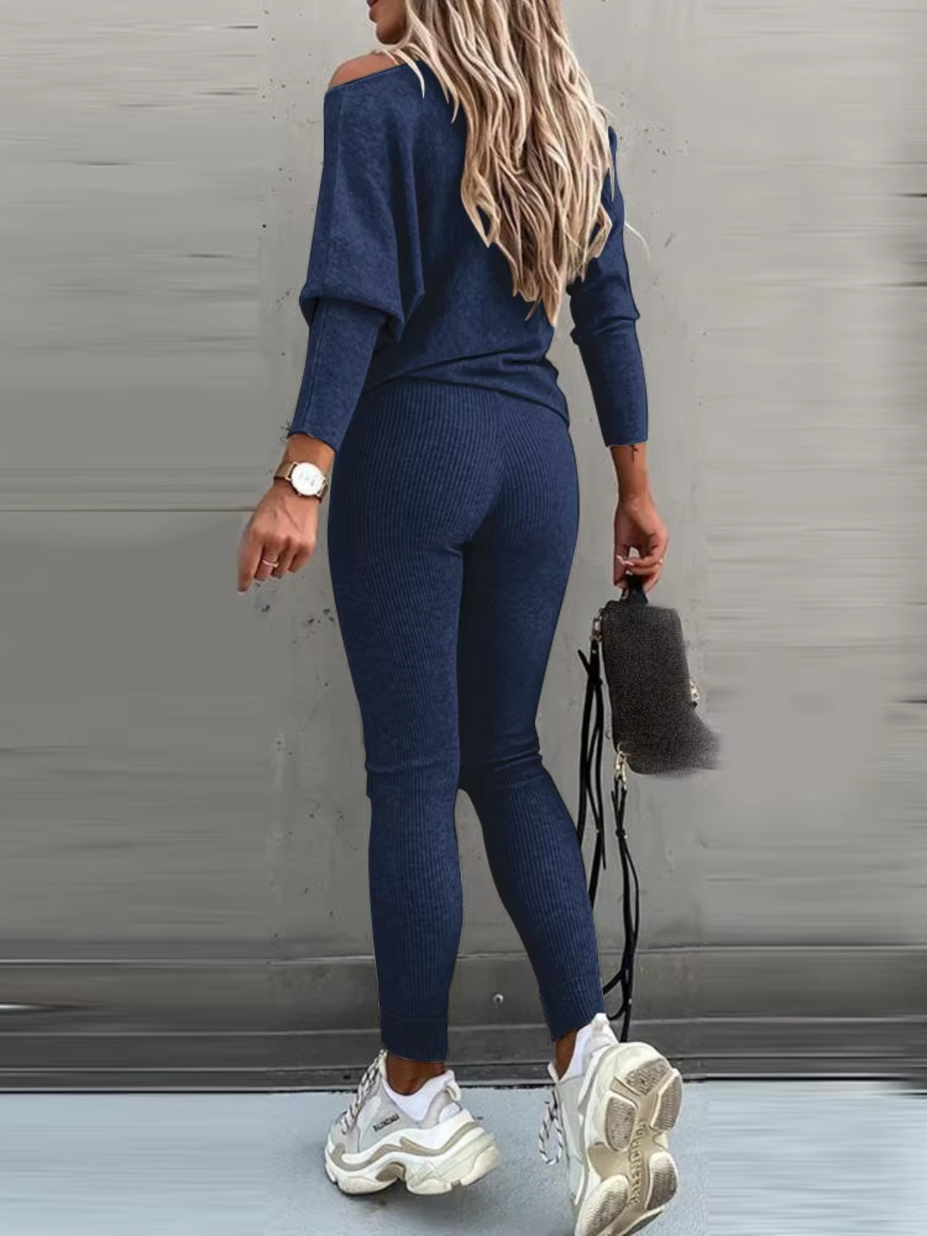 Luvik | Naisten Kotiasu Tyylikäs Off Shoulder Paita Ja Leggings Sarja