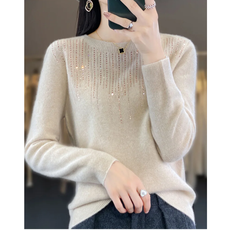 Luvik | Elegant women's knit with decorative stones