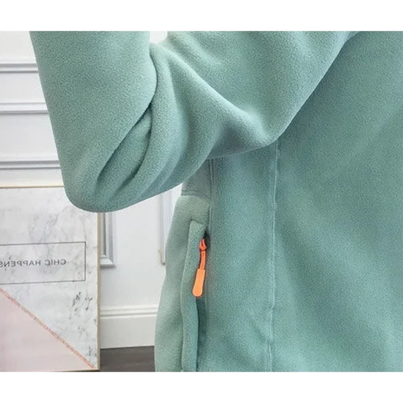 Luvik | Fleece Veste Naisille Vetoketjulla Ja Korkealla Kauluksella Kevyt Rento Takki