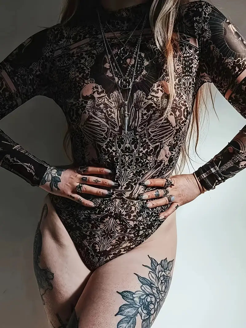 Luvik | Pitkähihaisesta verkosta tehty body