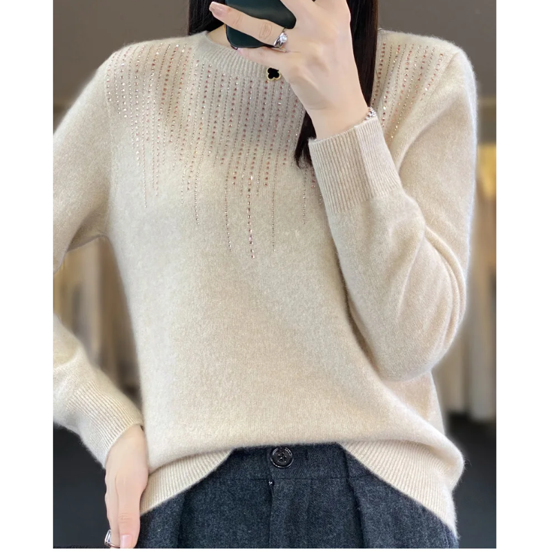 Luvik | Elegant women's knit with decorative stones
