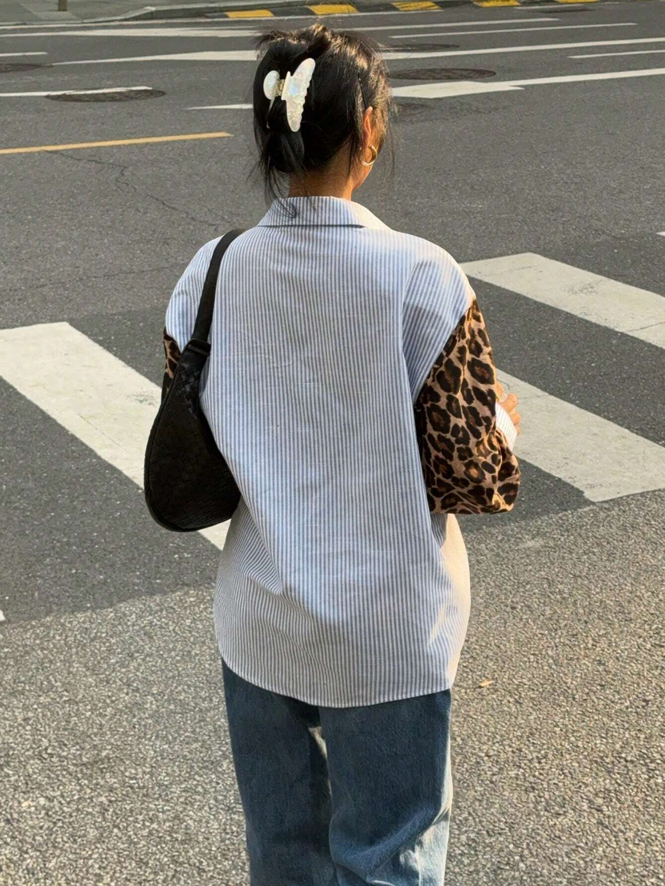 Luvik | Gaze Naiset Leopardipatchwork Raidallinen Pitkähihaiset Vapaa-ajan Paita, Retro Naisten Paidat, Syksyn Naisten Mekot, Naisten Paidat, Viralliset Naisten Mekot, Katutyyliset Paidat, Leopardipaidat