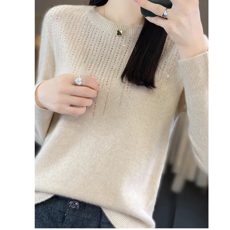 Luvik | Elegant women's knit with decorative stones