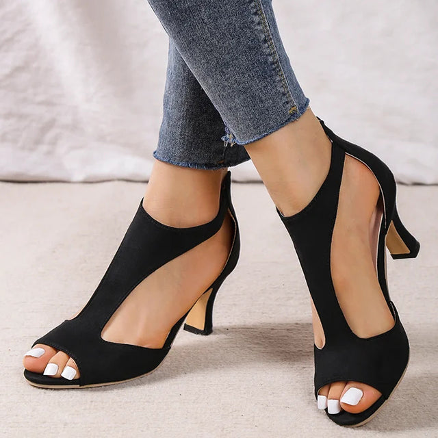Luvik | Elegantit sandaalit, joissa on peeptoe ja pieni korko naisille