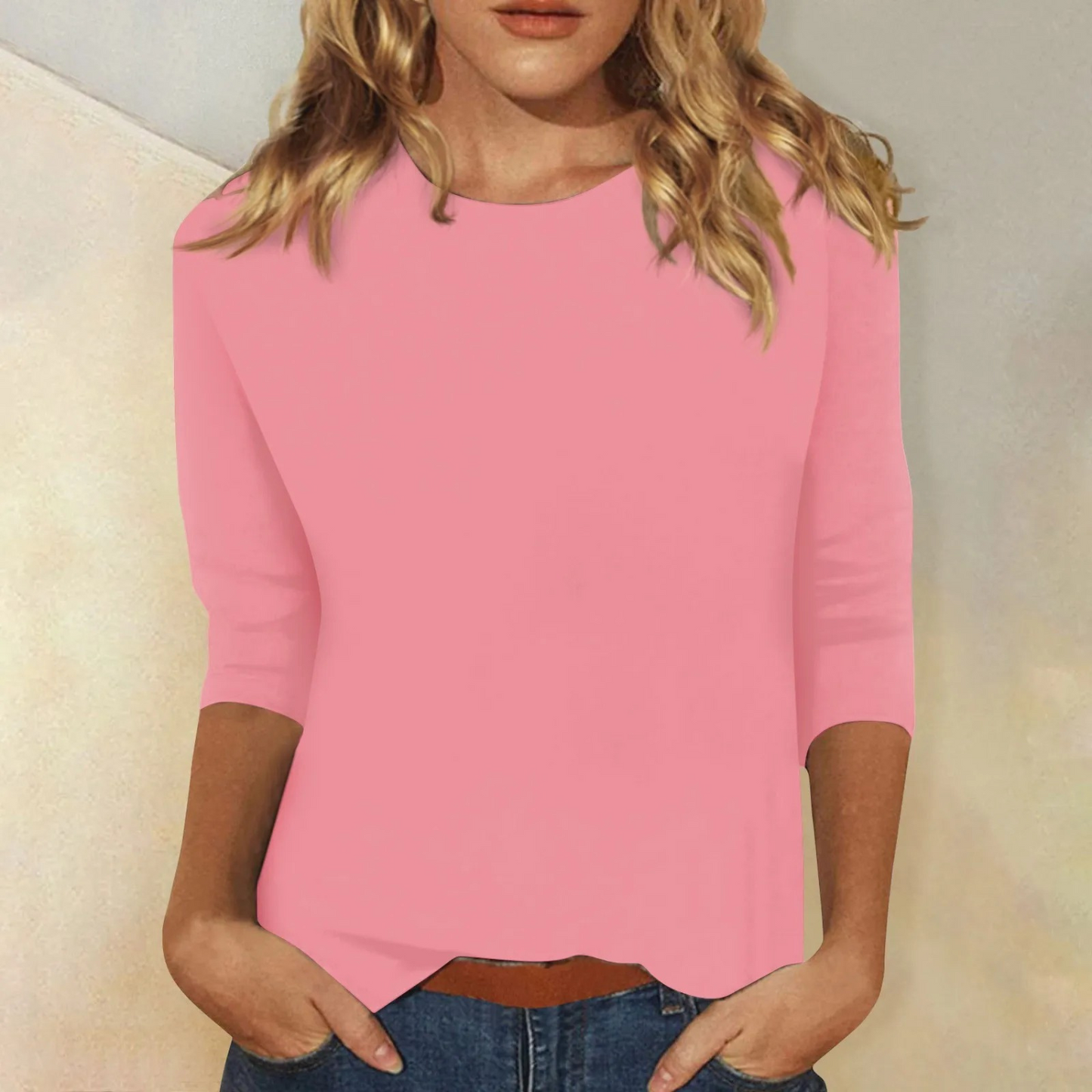 Luvik | black women's long-sleeve shirt, round neckline