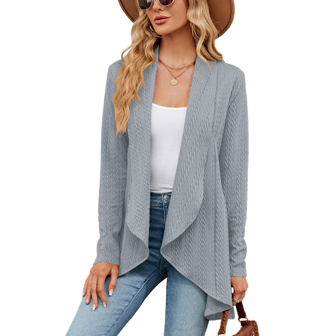 Luvik | Locker Tyylikäs Avoin Cardigan