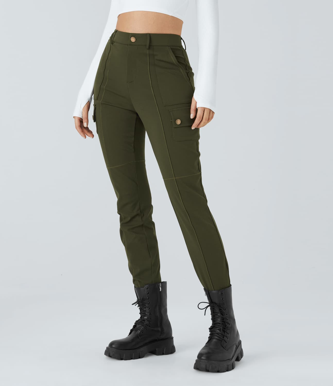Luvik | Skinny Cargo Housut Taskuilla