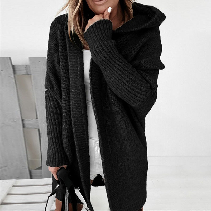 Luvik | long sleeve open cardigan with hood