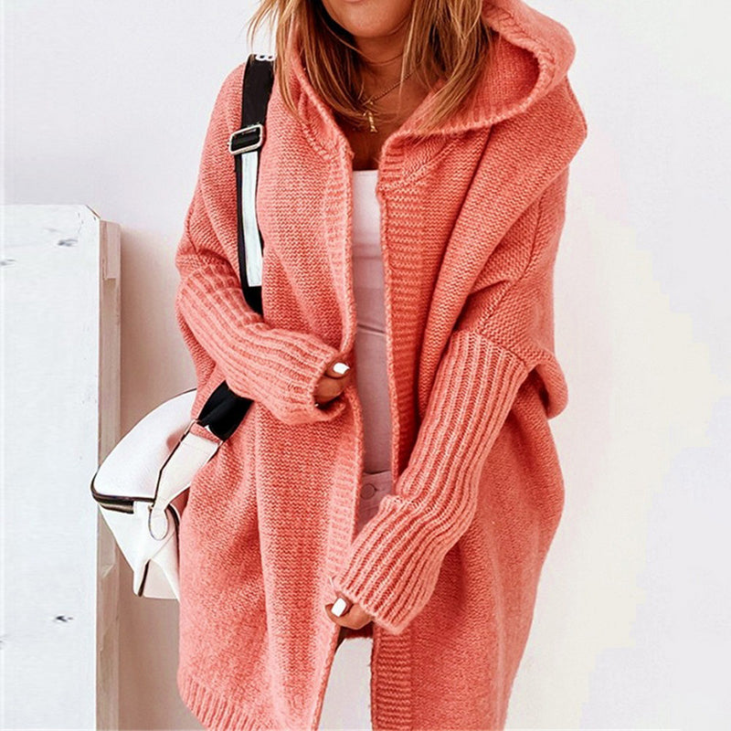 Luvik | long sleeve open cardigan with hood