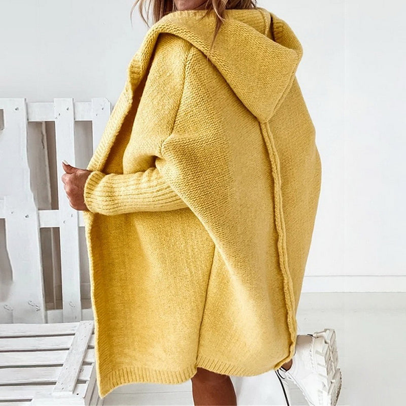 Luvik | long sleeve open cardigan with hood