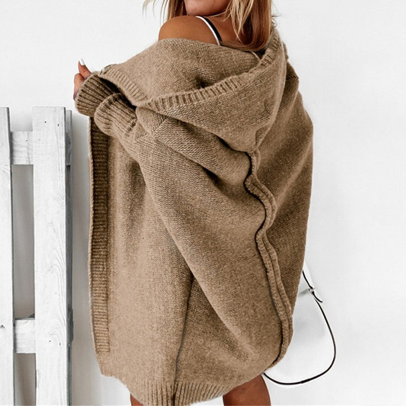 Luvik | long sleeve open cardigan with hood