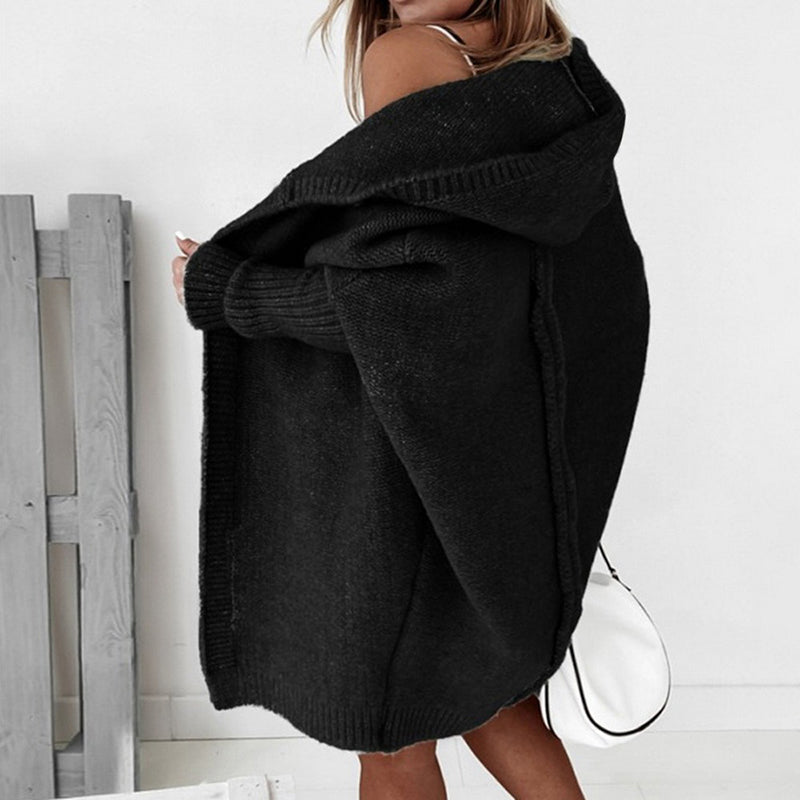 Luvik | long sleeve open cardigan with hood