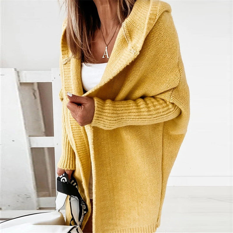 Luvik | long sleeve open cardigan with hood