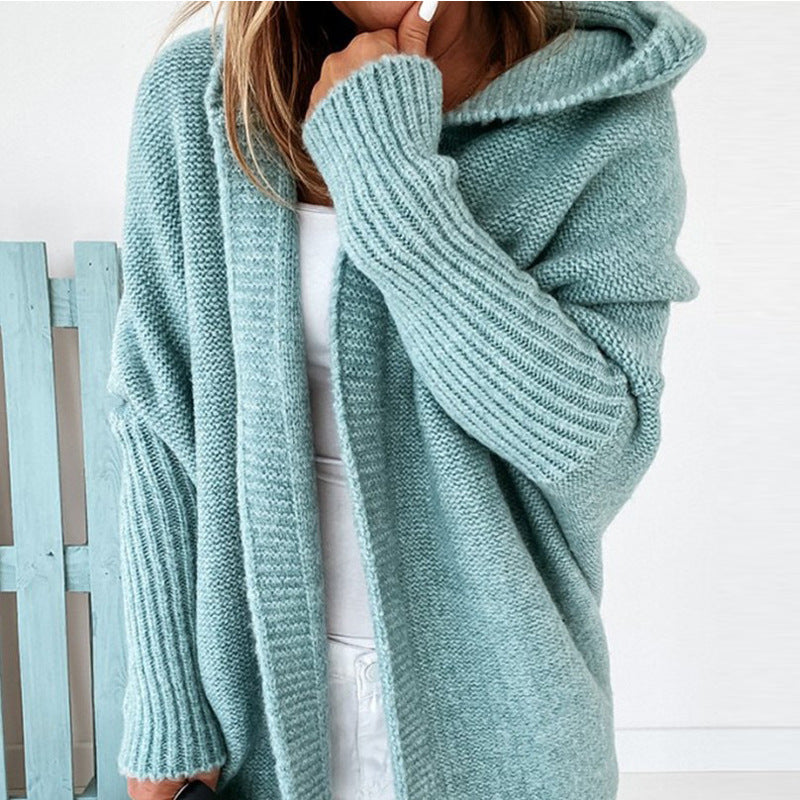 Luvik | long sleeve open cardigan with hood