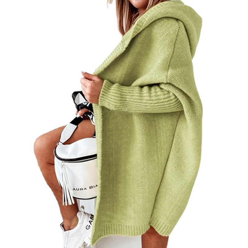 Luvik | long sleeve open cardigan with hood
