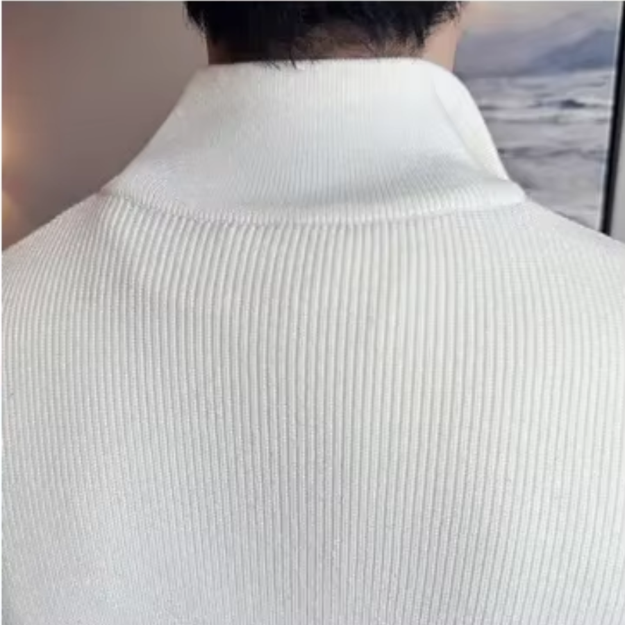 Luvik | Vetoketjullinen Miesten Neule, Ribattua Slim Fit Muotoilu