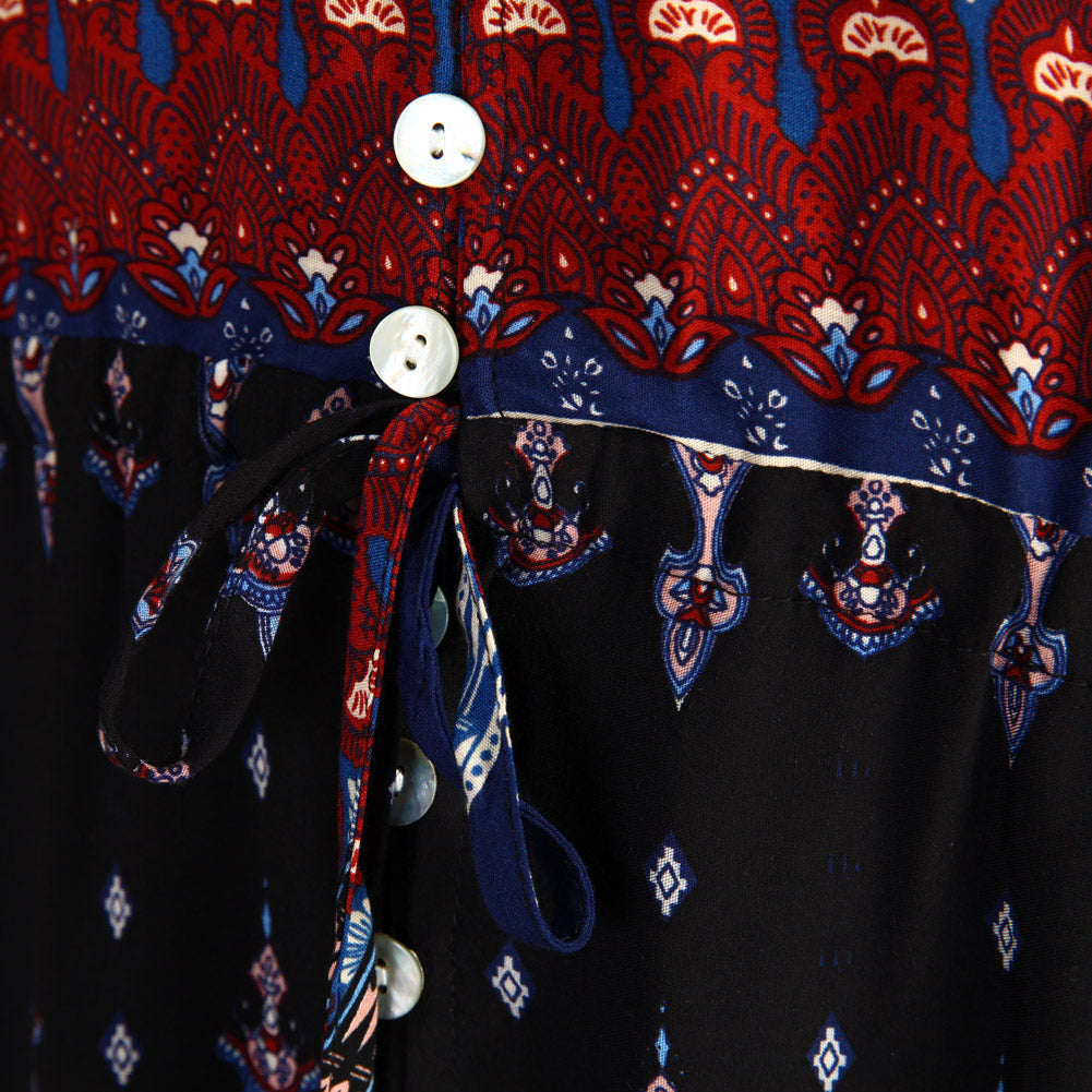 Luvik | Thai Holiday Cardigan Dress: Tulostettu Stretch Ranta Hame