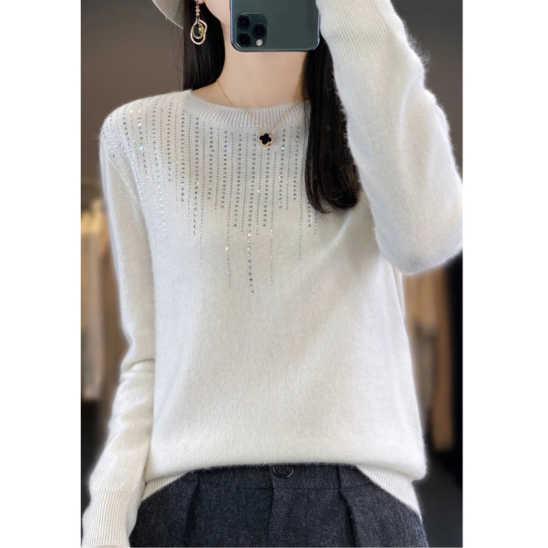 Luvik | Elegant women's knit with decorative stones