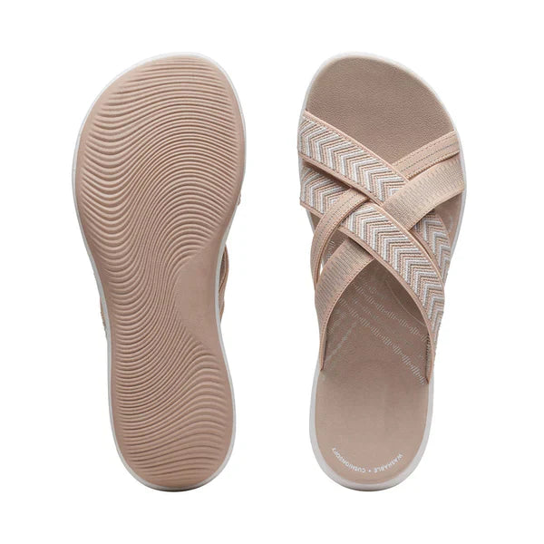Luvik | Slip on Sandals Yli ristikkäiset nauhat muotoiltu pohja pehmustettu pohja mukava arkivaatetus