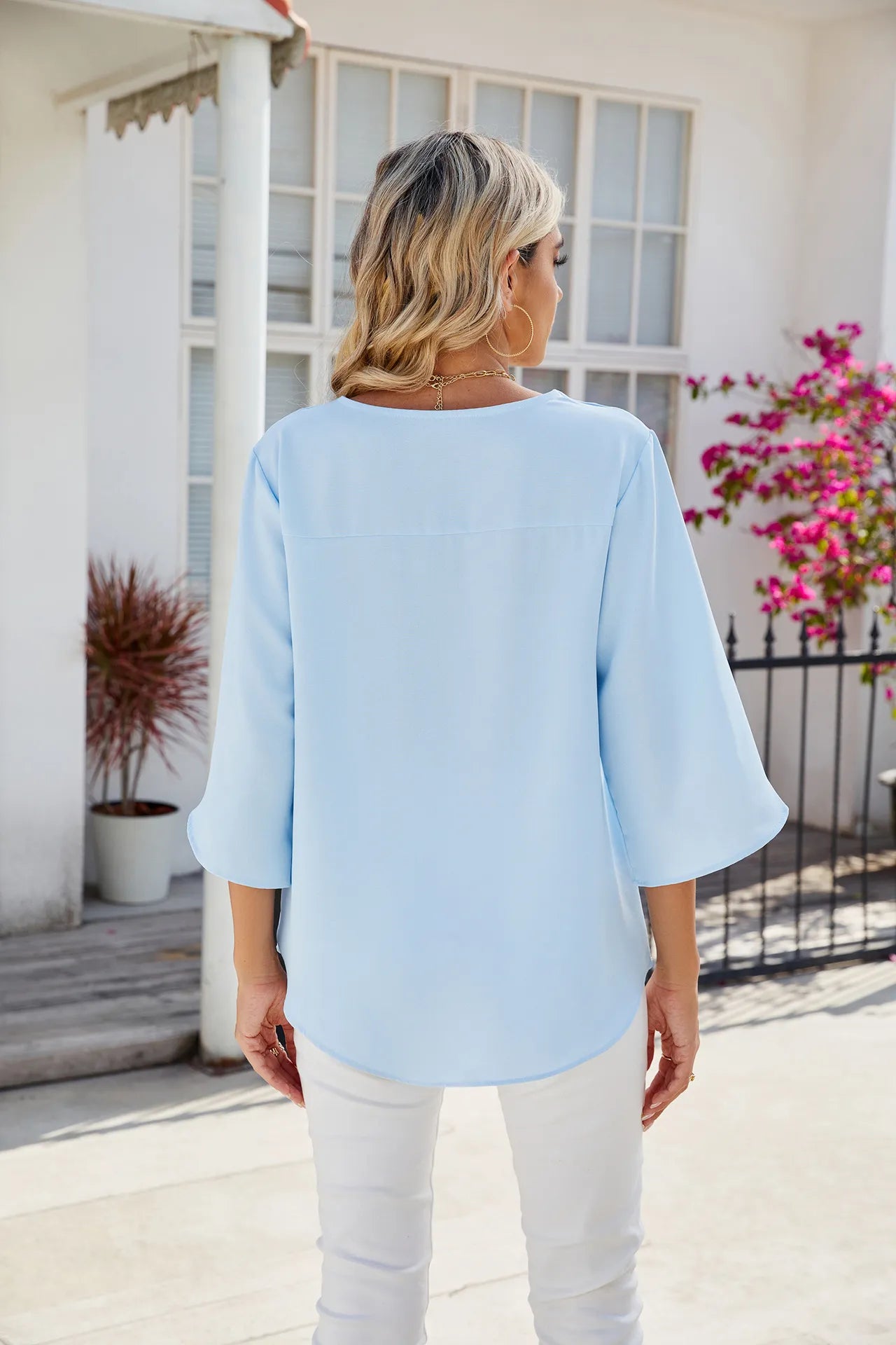 Luvik | Elegant V-neck Long Sleeve Shirt