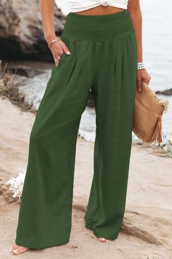 Luvik | rent wide trousers made of cotton and linen with wide legs