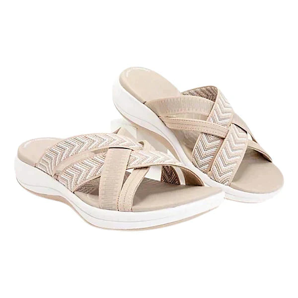 Luvik | Slip on Sandals Yli ristikkäiset nauhat muotoiltu pohja pehmustettu pohja mukava arkivaatetus