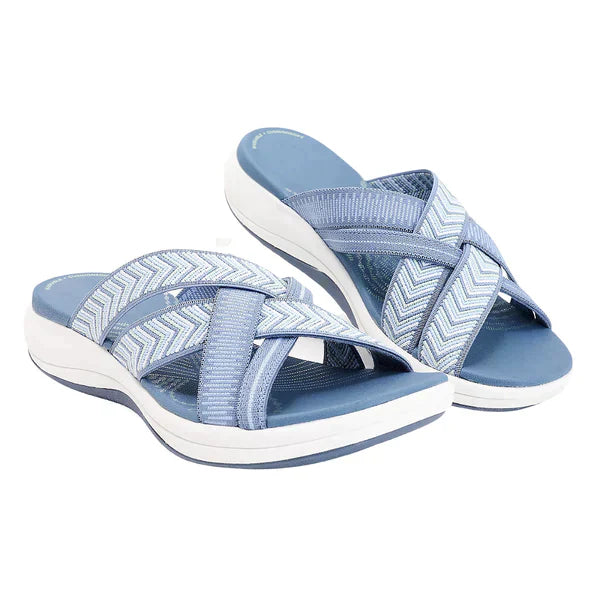 Luvik | Slip on Sandals Yli ristikkäiset nauhat muotoiltu pohja pehmustettu pohja mukava arkivaatetus