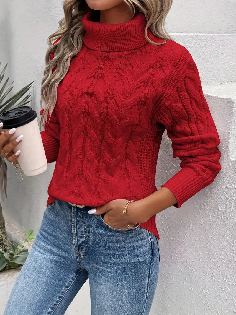 Luvik | Cable Knit Turtleneck