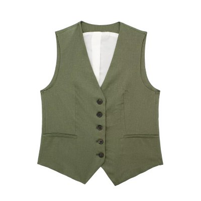 Luvik | Sleeveless blazer with V-neck and shorts