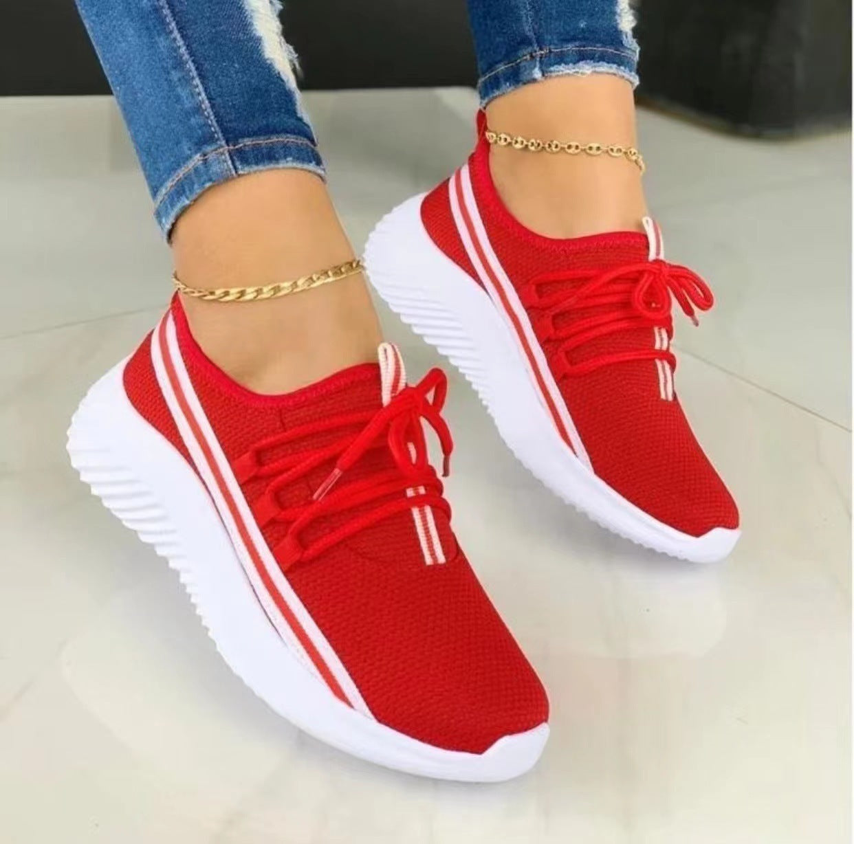 Luvik | Sportliche Streifen Sneaker Für Damen