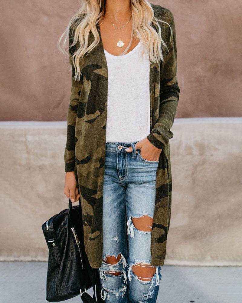 Luvik | Langärmelige Offene Strickjacke