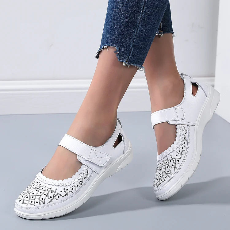 Luvik | Orthopedic comfort shoes made of white leather for women