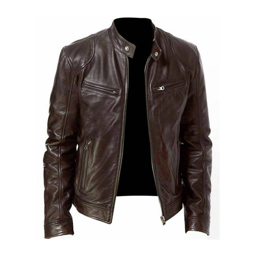 Luvik | Miesten Slim Fit Biker Takki - Moderni