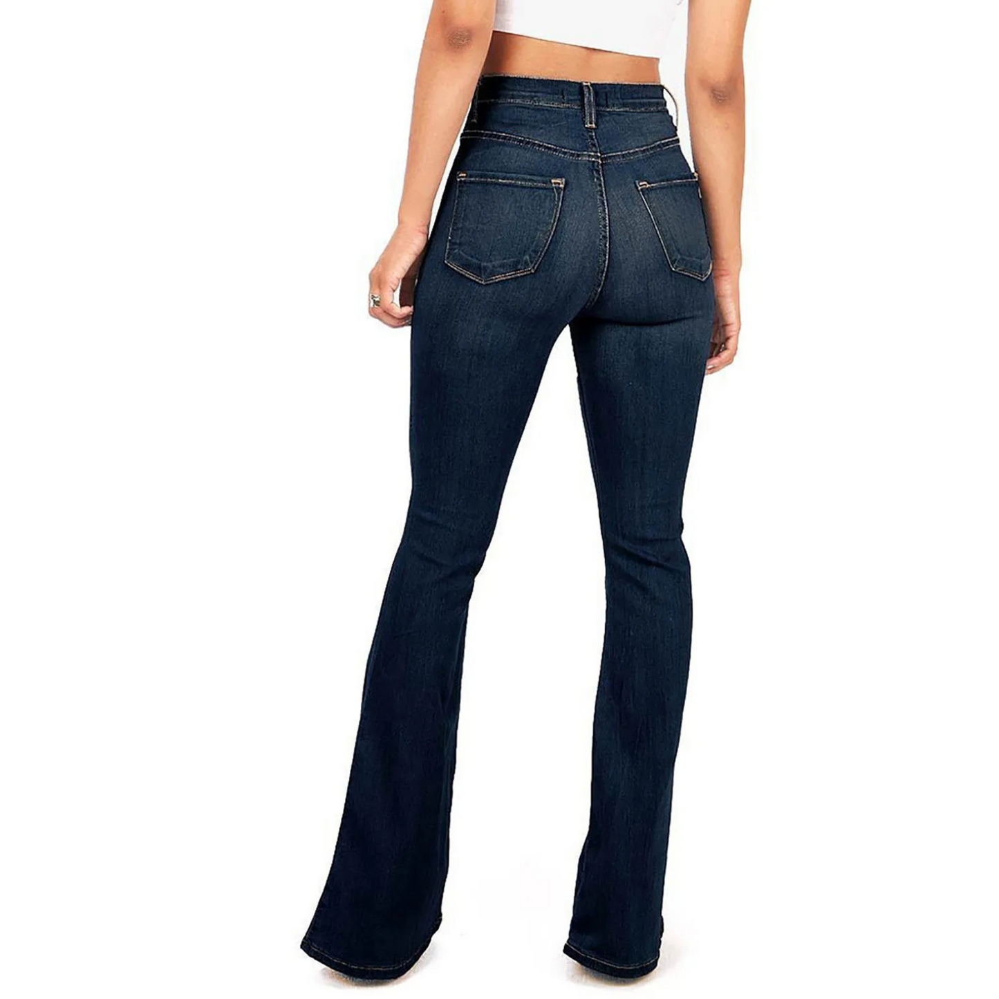 Luvik | Vyötärö Korkea Leveälahkeiset Farkut Naisille Stretch Denim, Kautta Vuoden, Mukava Istuvuus