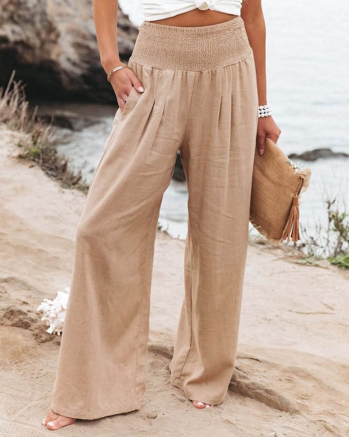Luvik | rent wide trousers made of cotton and linen with wide legs