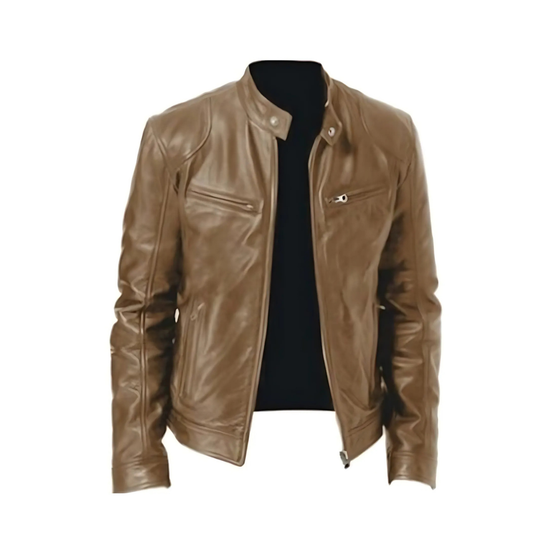 Luvik | Miesten Slim Fit Biker Takki - Moderni