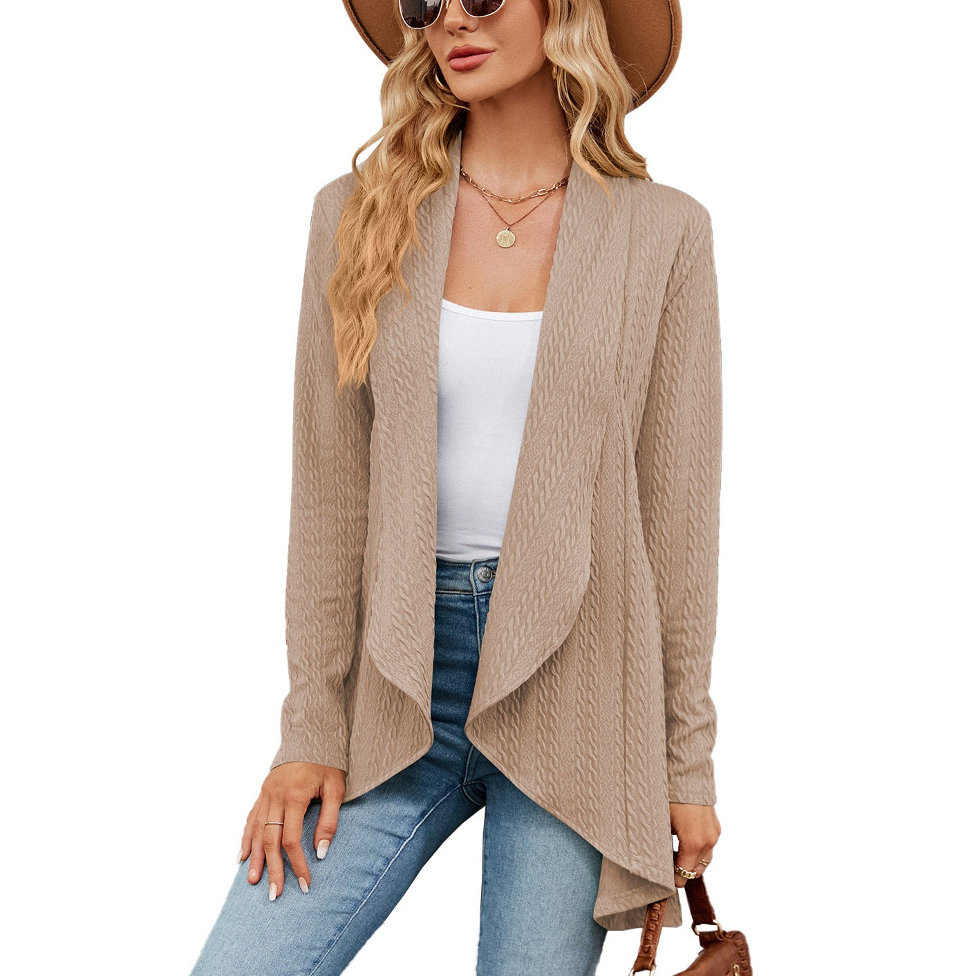 Luvik | Locker Tyylikäs Avoin Cardigan