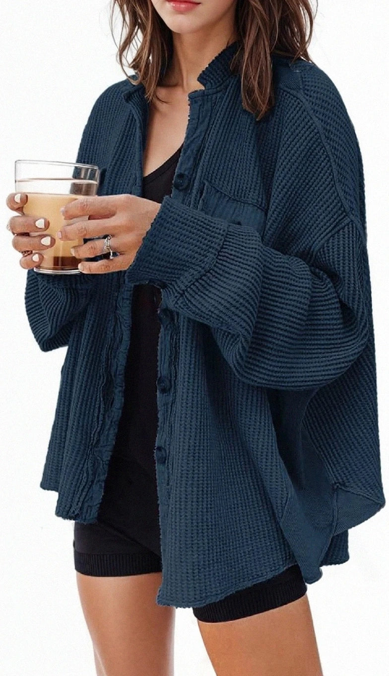 Luvik | Tyylikäs ja Muunneltava Kaulus-tasku Patchwork Epäsäännöllinen Paitatakki Modernille Trendiasujalle