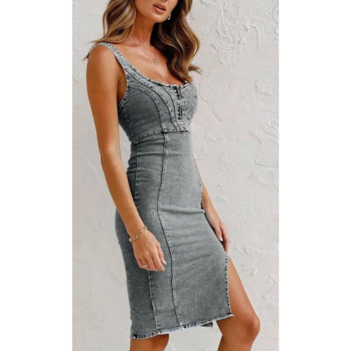 Luvik | Slim Fit Denim Dress for a Chic Look