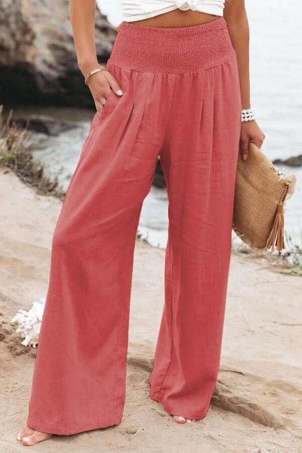 Luvik | rent wide trousers made of cotton and linen with wide legs